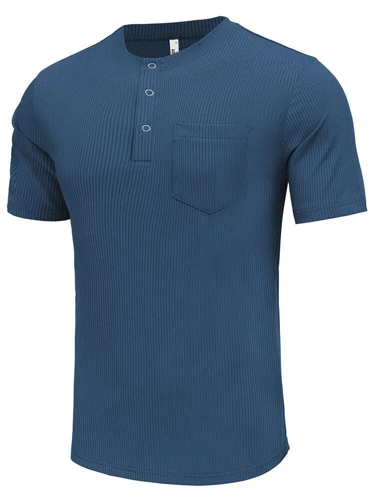 Simple Stretch Ribbed Henley Shirt (US Only) sold by Coofandy product image thumbnail 2