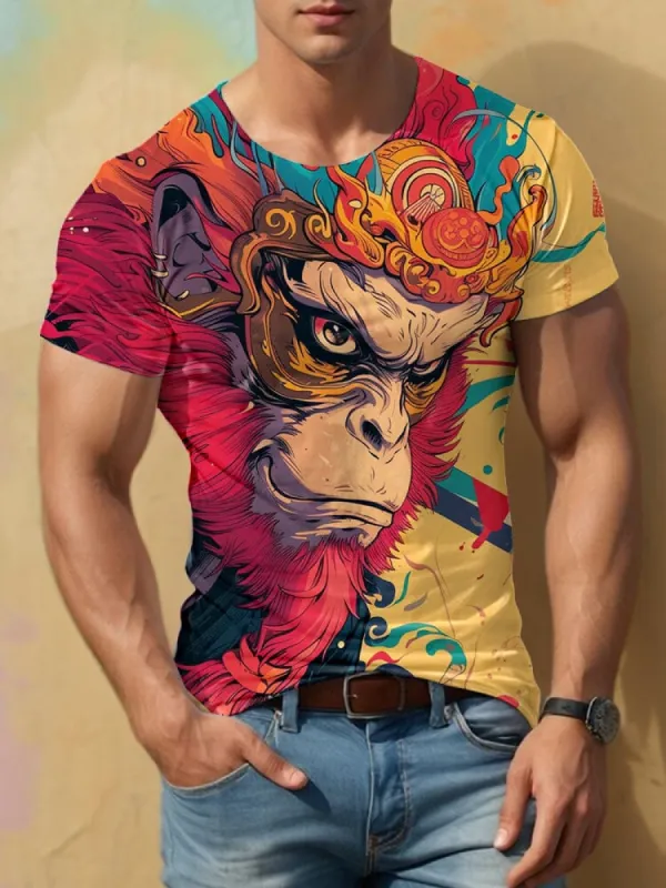 Monkey King 3D Printed T-Shirt made by Coofandy