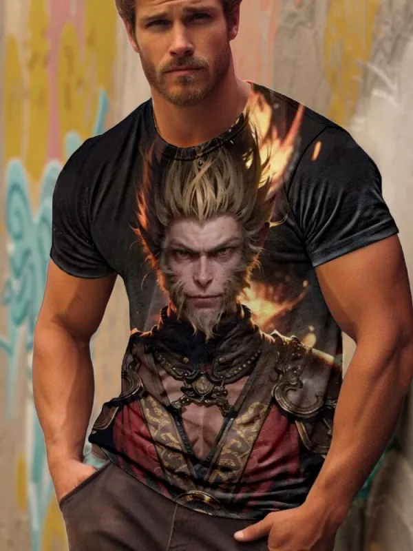 Wukong 3D Printed Cotton T-shirt made by Coofandy