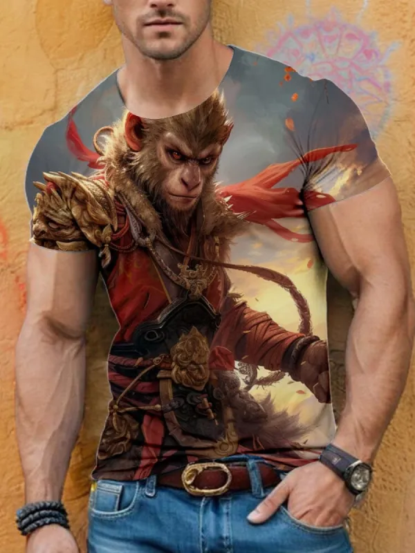 Warrior Spirit Wukong Printed Tee made by Coofandy