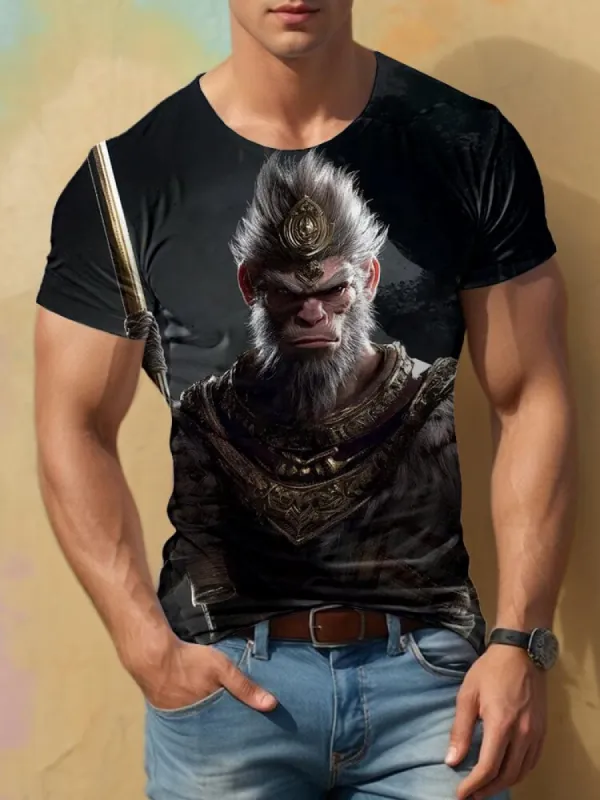 Casual Wukong Cotton T-shirt sold by Coofandy