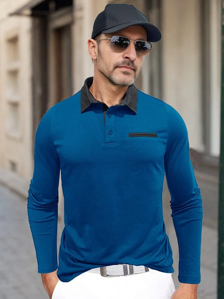 Essential Color Block Polo Shirt sold by Coofandy product image thumbnail 4