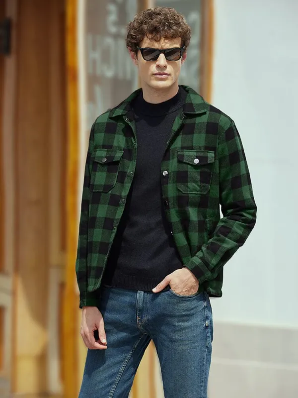 Flannel Checked Lined Shirt sold by Coofandy