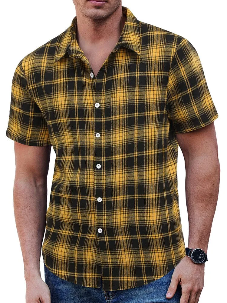Classic Short Sleeve Checkered Shirt sold by Coofandy product image thumbnail 3