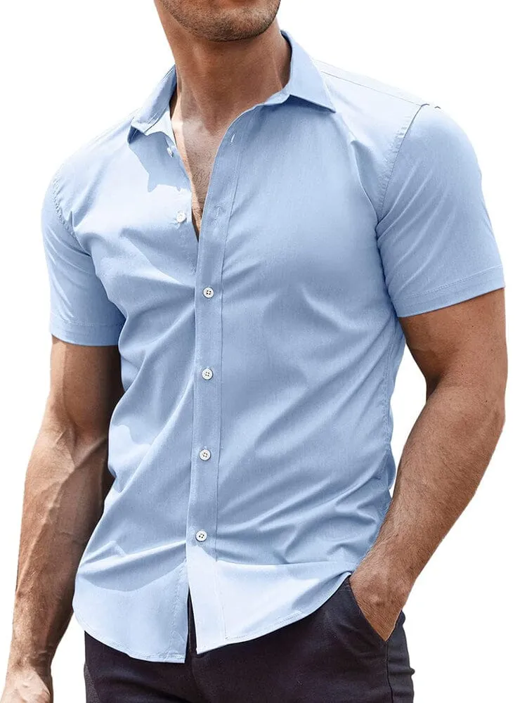 Classic Stretchy Business Shirt sold by Coofandy product image thumbnail 4
