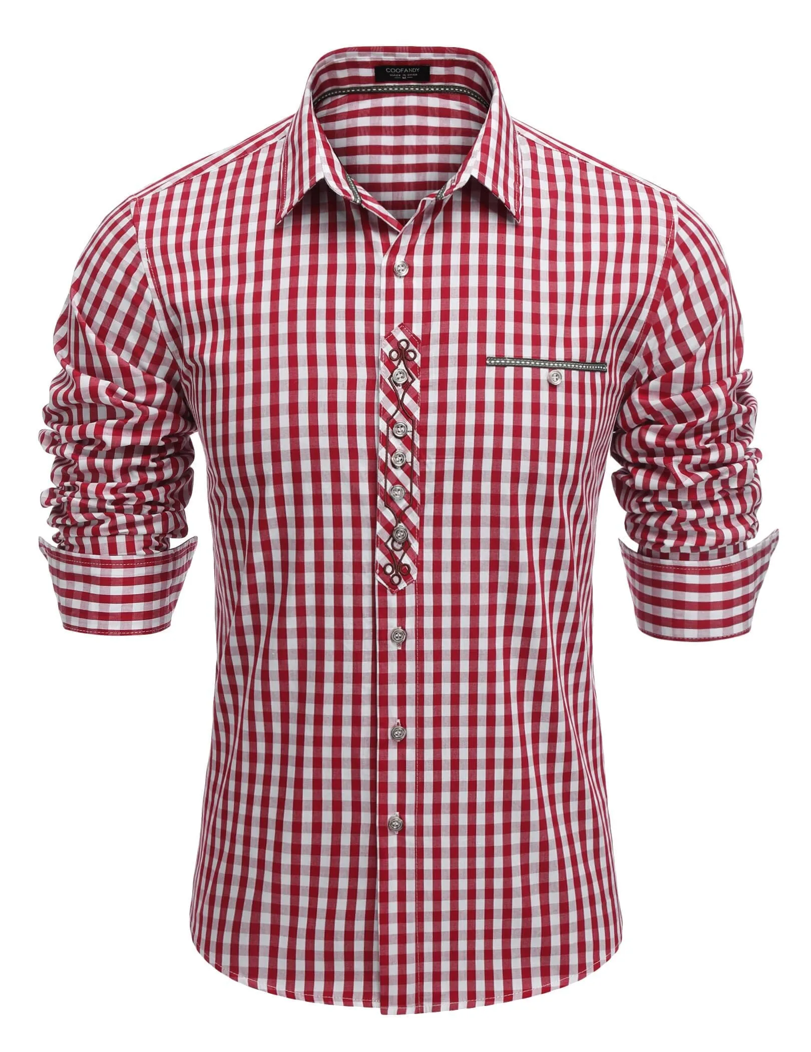 Urban Casual Plaid Shirt sold by Coofandy product image thumbnail 4