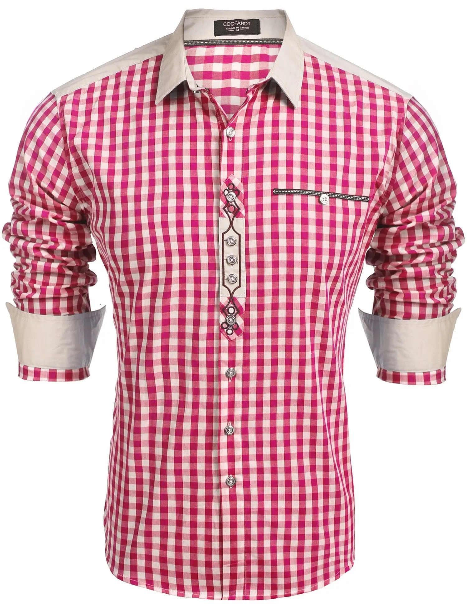 Urban Casual Plaid Shirt sold by Coofandy product image thumbnail 2
