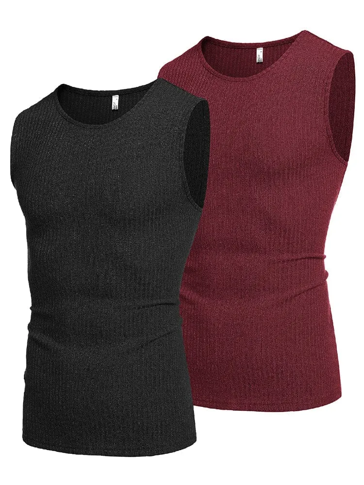 2 Pack Ribbed Knit Tank Tops (US Only) sold by Coofandy product image thumbnail 3