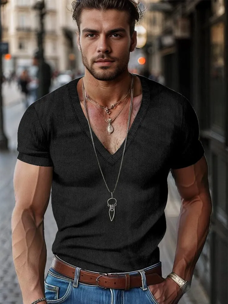 Simple V-Neck Corduroy Top sold by Coofandy product image thumbnail 3