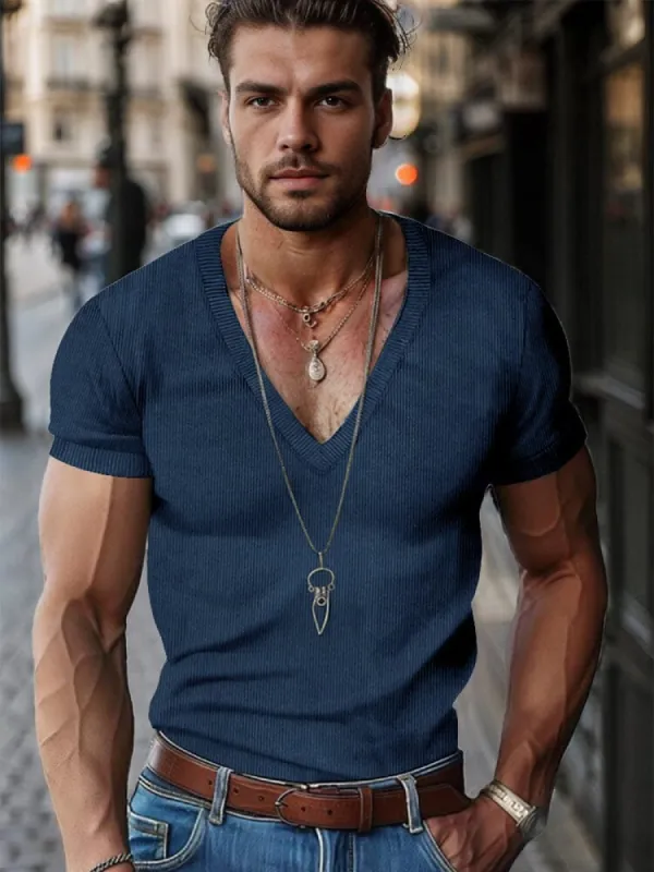 Simple V-Neck Corduroy Top sold by Coofandy