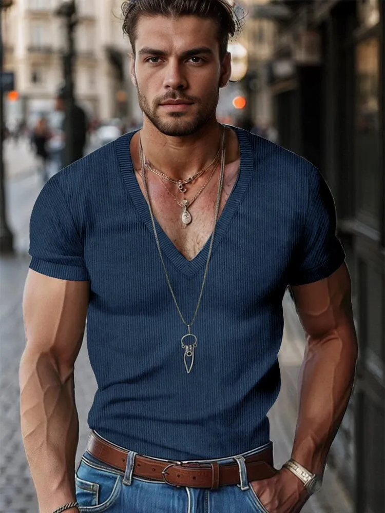 Simple V-Neck Corduroy Top sold by Coofandy