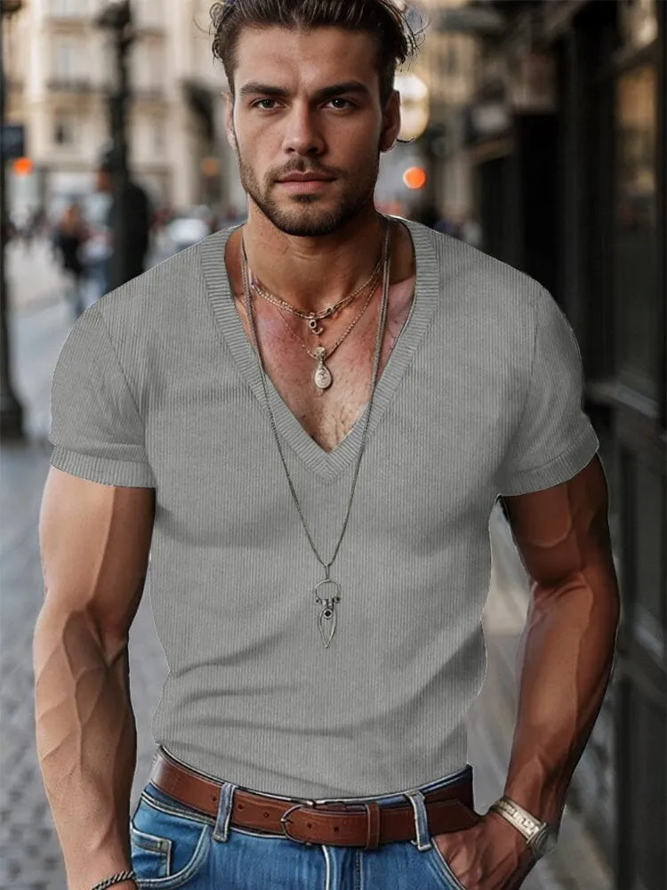 Simple V-Neck Corduroy Top sold by Coofandy product image thumbnail 5