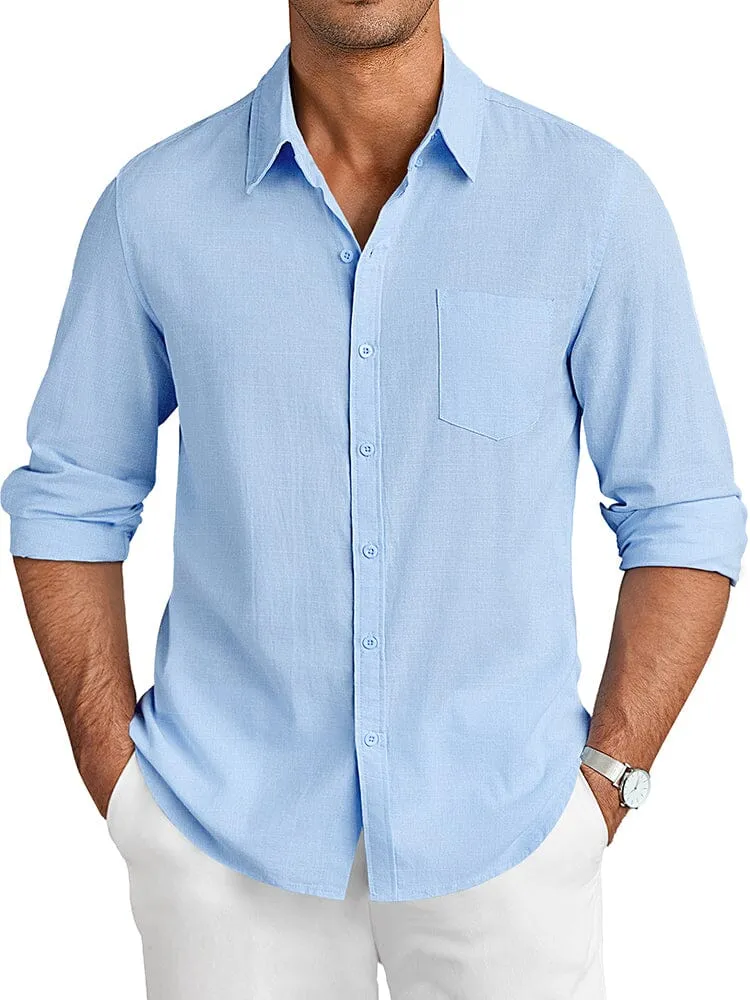 Casual Linen Textured Shirt (US Only) sold by Coofandy product image thumbnail 2