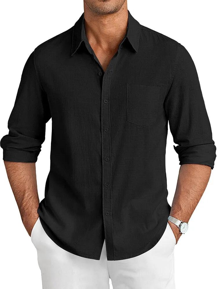 Casual Linen Textured Shirt (US Only) sold by Coofandy product image thumbnail 4