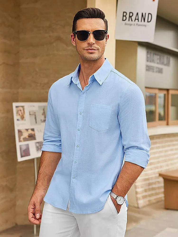 Casual Linen Textured Shirt (US Only) sold by Coofandy