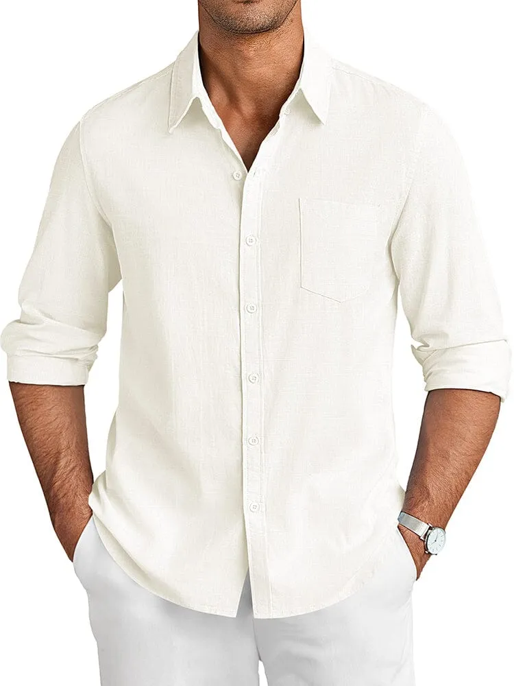 Casual Linen Textured Shirt (US Only) sold by Coofandy product image thumbnail 3