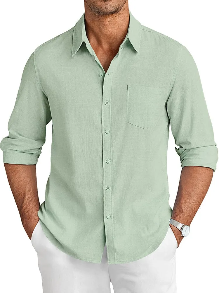 Casual Linen Textured Shirt (US Only) sold by Coofandy product image thumbnail 5