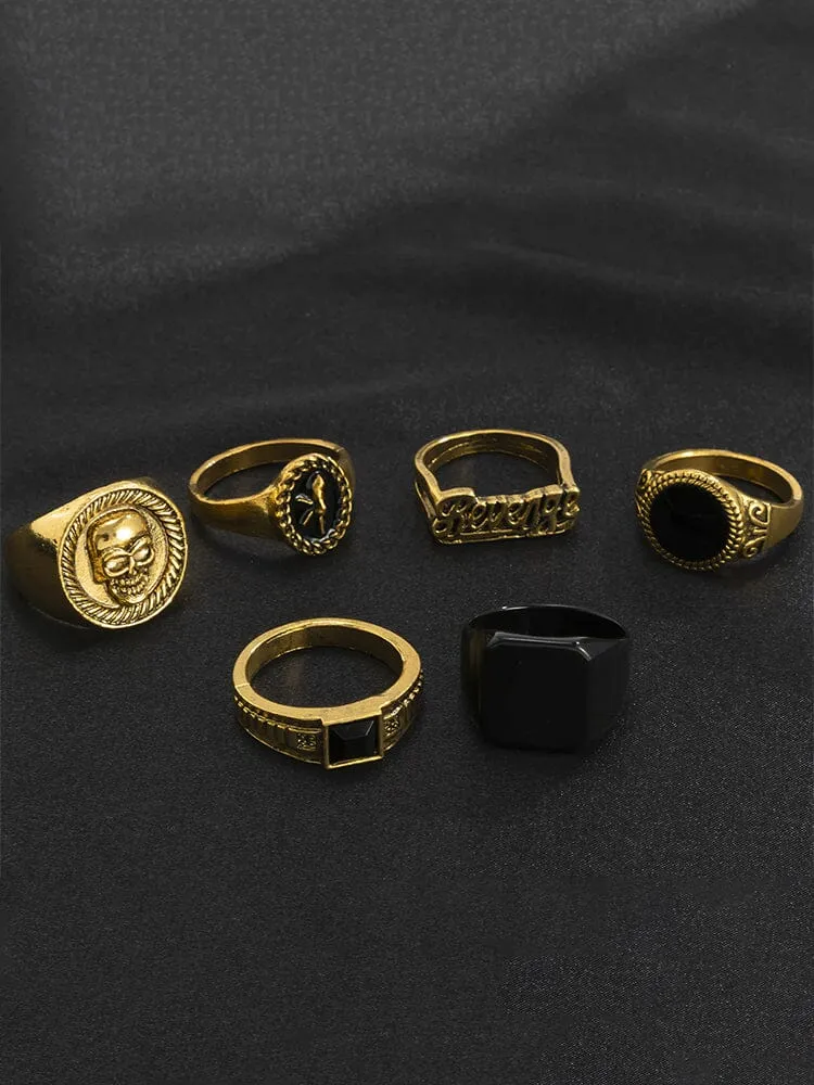 6Pcs Skull Stacking Rings Set sold by Coofandy product image thumbnail 2