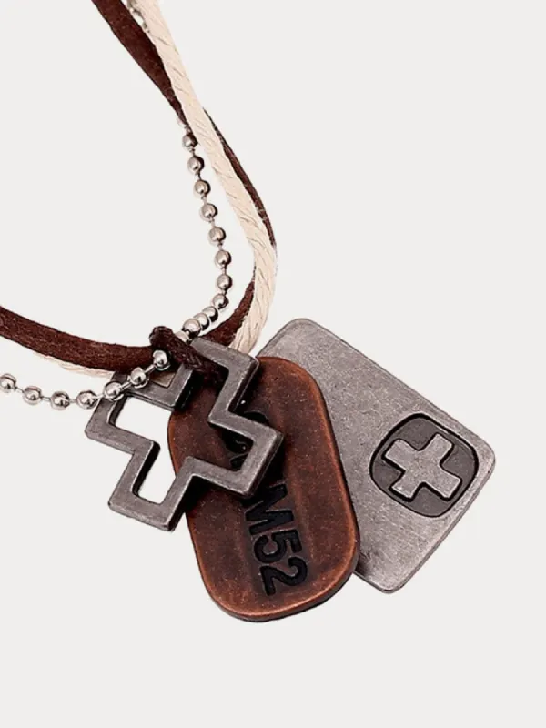 Vintage Cross Layered Pendant Necklace sold by Coofandy