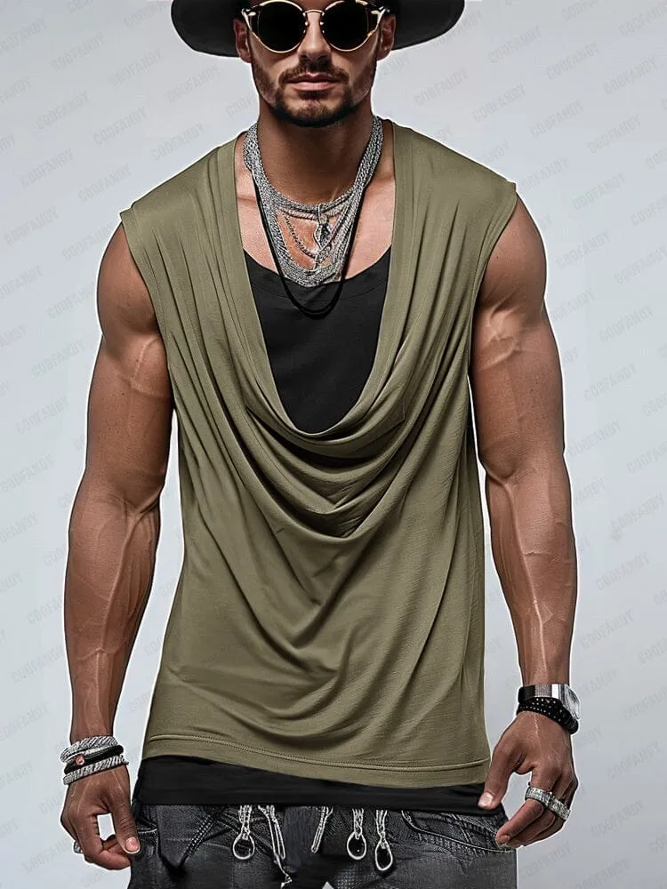 Trendy Drape Collar Sleeveless Top sold by Coofandy product image thumbnail 2