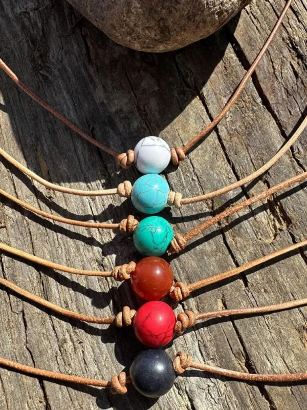 Bohemian Natural Stone Necklace sold by Coofandy