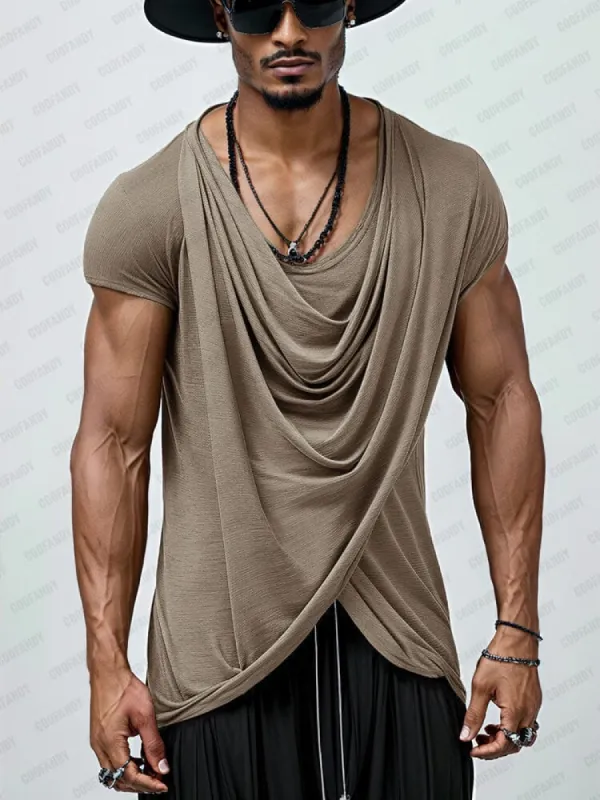 Casual Soft Touch Draped Top sold by Coofandy