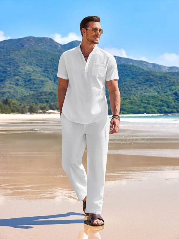 Casual Beach Cotton Linen Set (US Only) sold by Coofandy