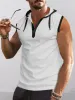 Soft Waffle Hooded Tank Top sold by Coofandy