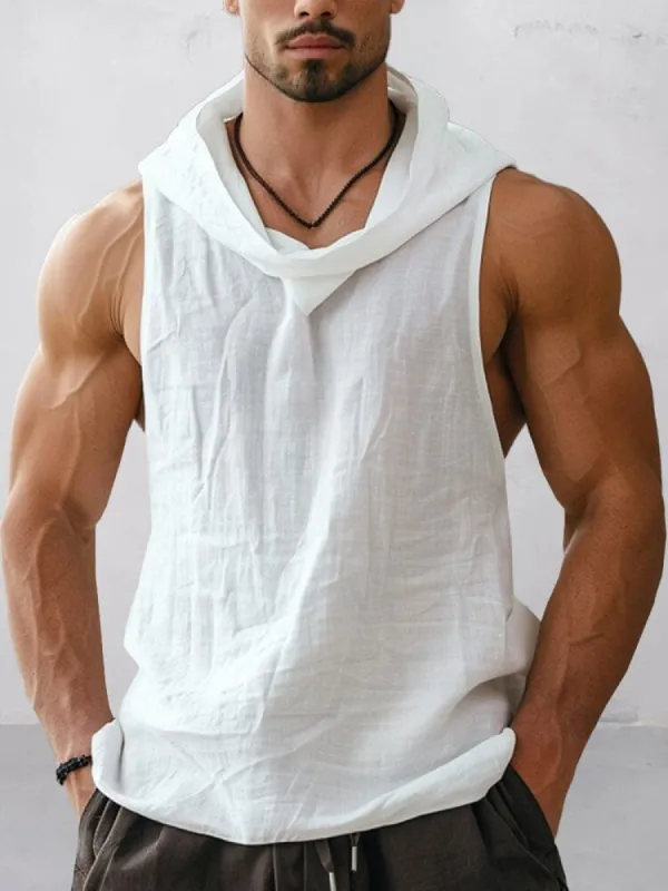 Essential 100% Cotton Hooded Tank Top sold by Coofandy