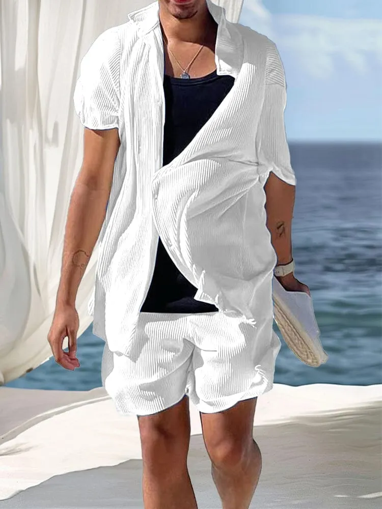Lightweight Drape Button Down Shirt Set sold by Coofandy