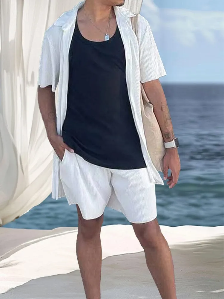 Lightweight Drape Button Down Shirt Set sold by Coofandy product image thumbnail 4