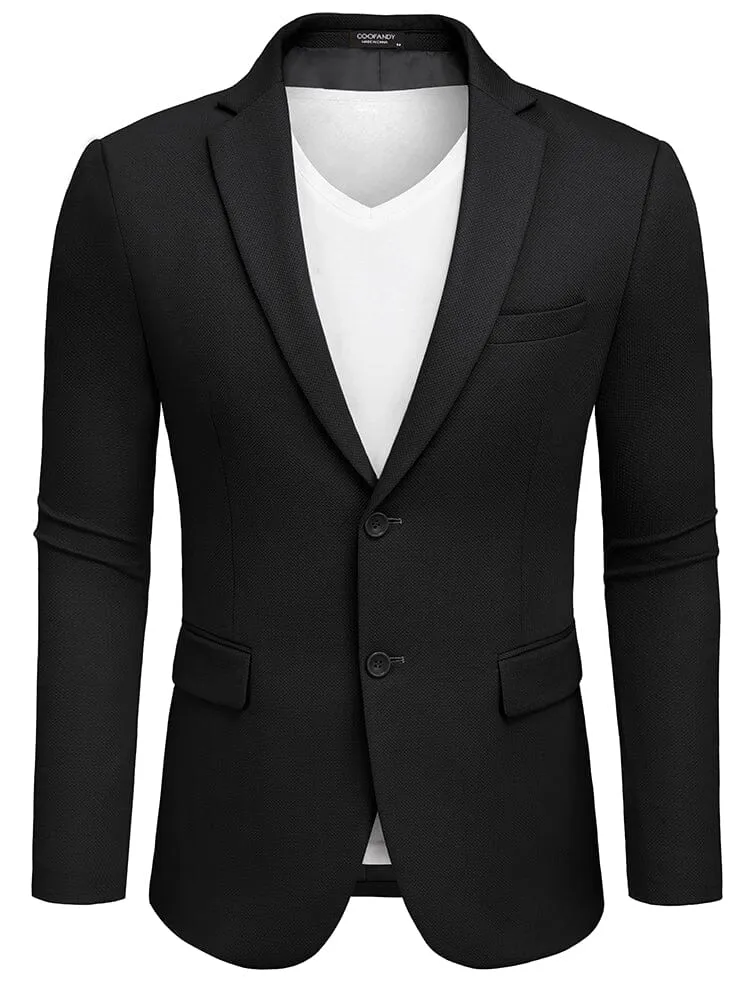 Slim Fit Textured Blazer Jacket (US Only) sold by Coofandy product image thumbnail 5