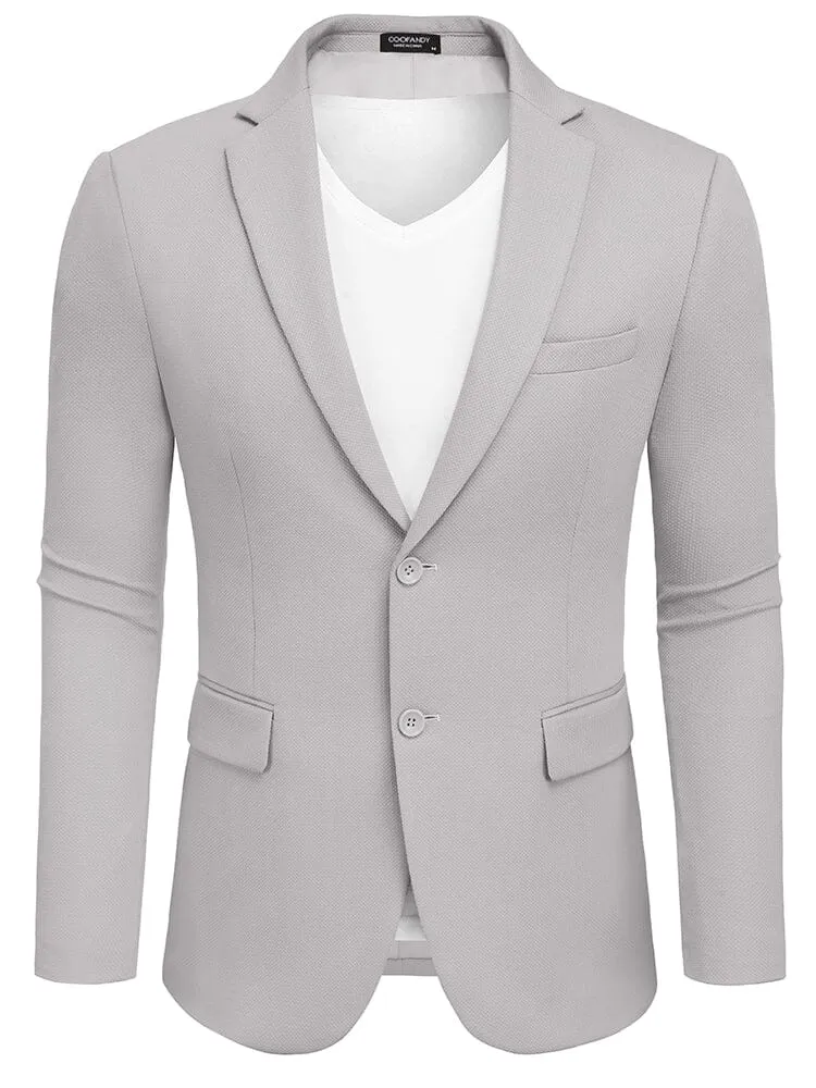 Slim Fit Textured Blazer Jacket (US Only) sold by Coofandy product image thumbnail 3