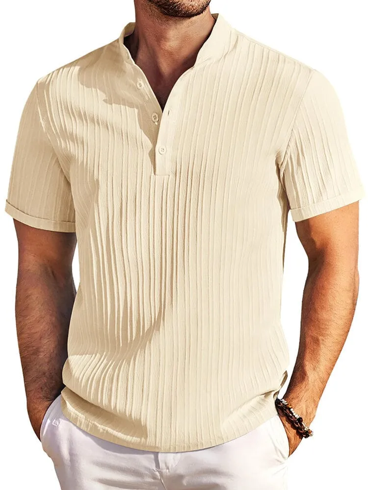 Casual Textured Henley T-Shirt (US Only) sold by Coofandy product image thumbnail 3