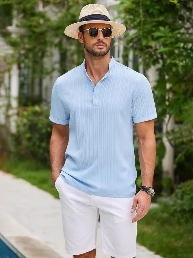 Casual Textured Henley T-Shirt (US Only) sold by Coofandy