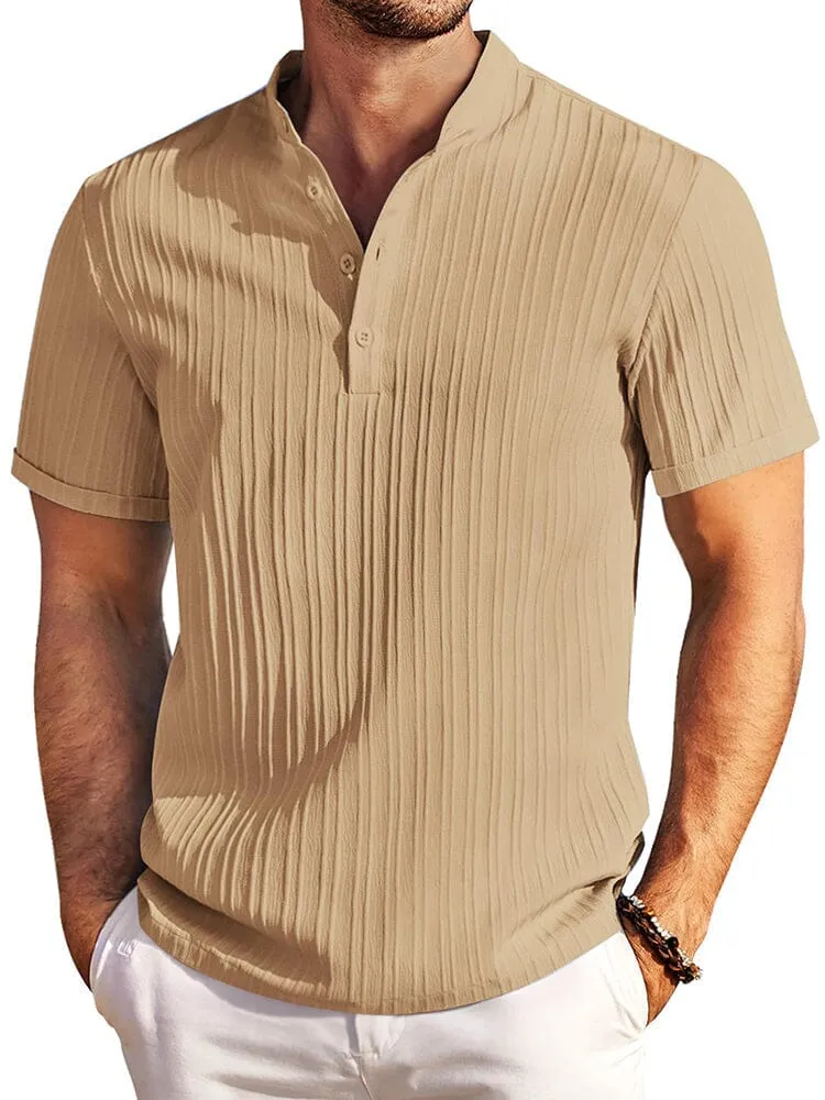 Casual Textured Henley T-Shirt (US Only) sold by Coofandy product image thumbnail 2