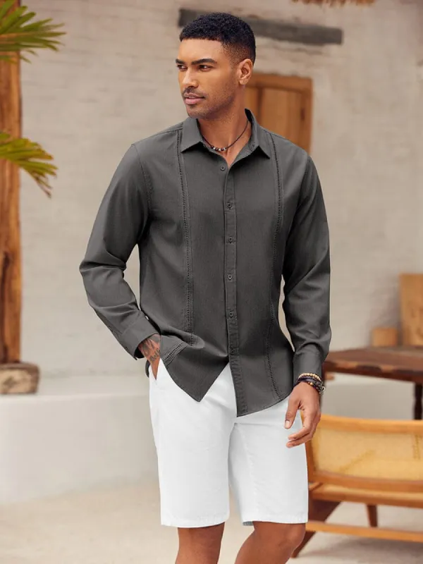 Classic Cuban Guayabera Beach Shirt (US Only) sold by Coofandy