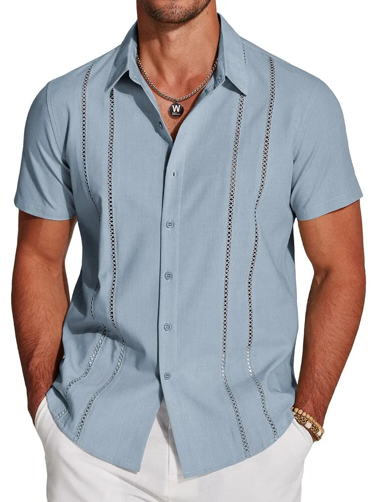 Casual Button Down Cuban Guayabera Shirt (US Only) sold by Coofandy product image thumbnail 2