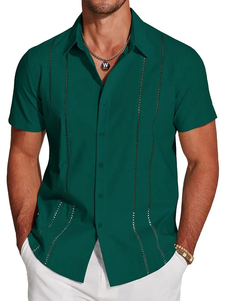 Casual Button Down Cuban Guayabera Shirt (US Only) sold by Coofandy product image thumbnail 3