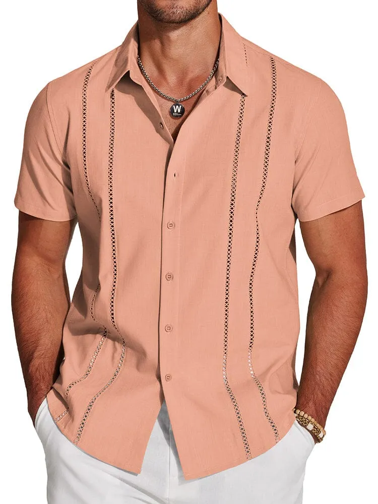 Casual Button Down Cuban Guayabera Shirt (US Only) sold by Coofandy product image thumbnail 4
