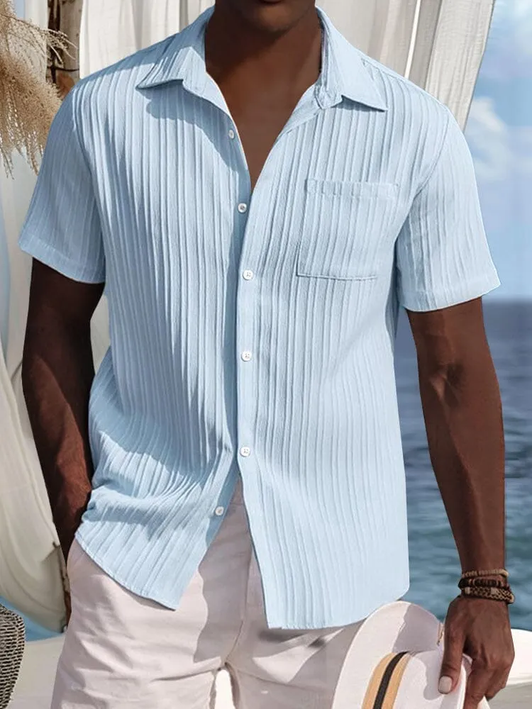 Casual Striped Textured Shirt sold by Coofandy product image thumbnail 3