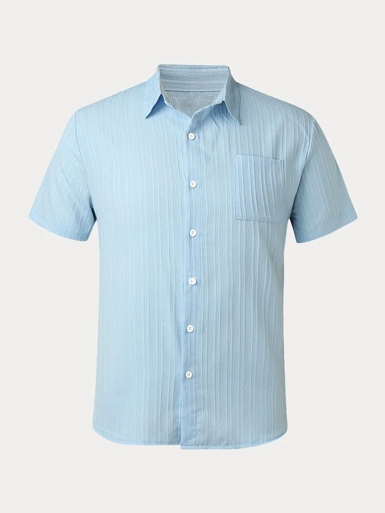 Casual Striped Textured Shirt sold by Coofandy product image thumbnail 4
