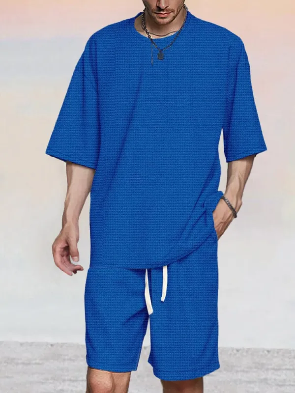 Athleisure Waffle 2-Piece T-shirt Set sold by Coofandy