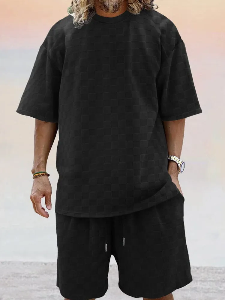 Athleisure Plaid T-shirt Set sold by Coofandy product image thumbnail 4