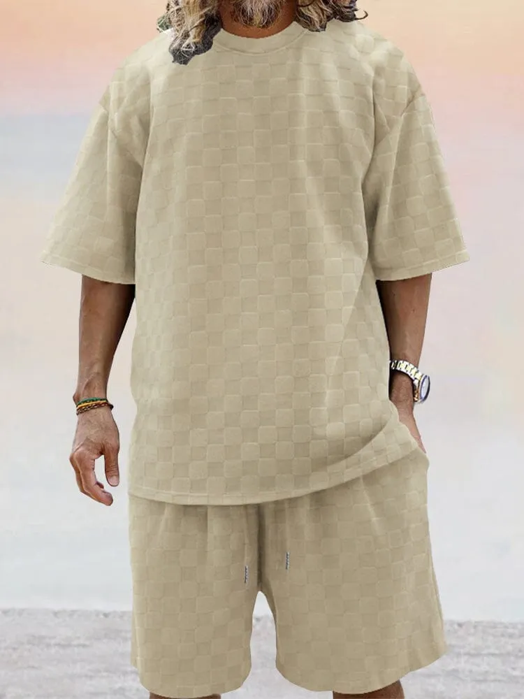 Athleisure Plaid T-shirt Set sold by Coofandy