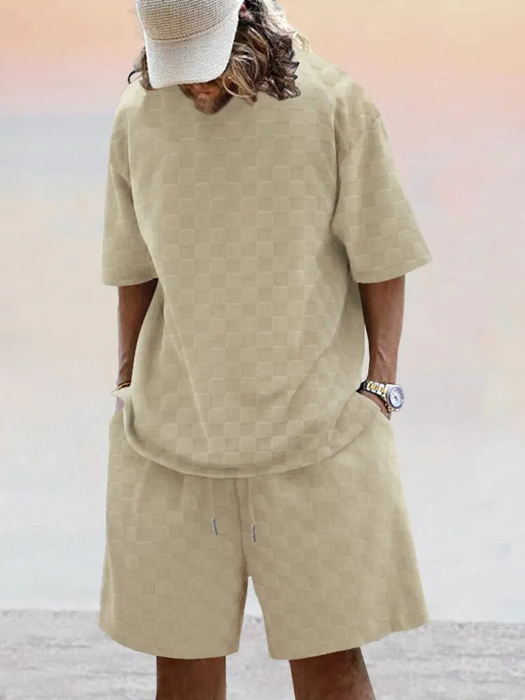 Athleisure Plaid T-shirt Set sold by Coofandy product image thumbnail 5