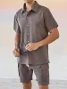 Leisure Texture 2-Piece Shirt Set sold by Coofandy
