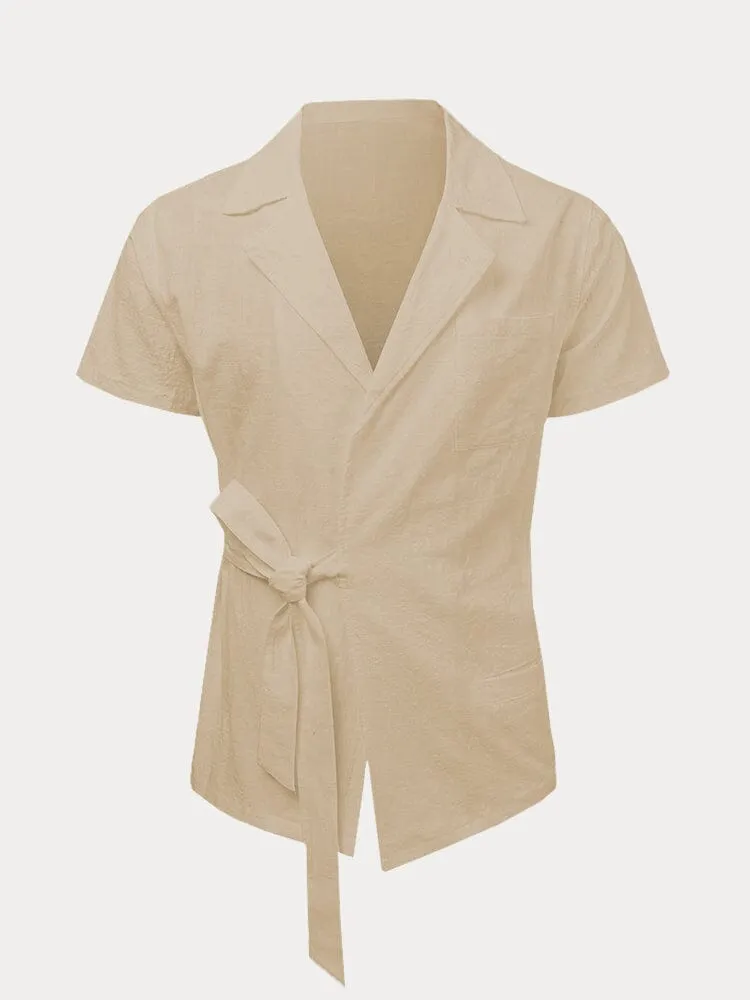 Stylish Slant Placket Tied Shirt sold by Coofandy product image thumbnail 5