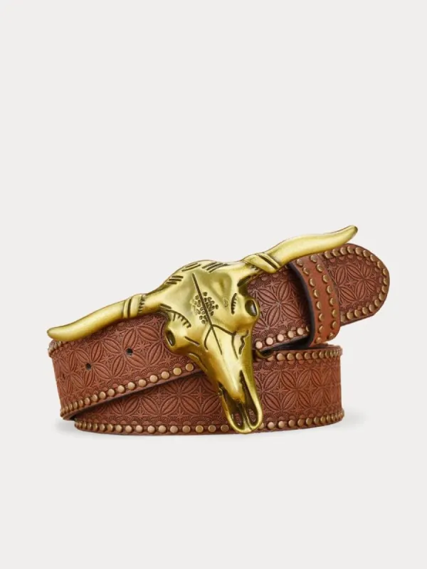 Vintage Western Cowboy PU Belt sold by Coofandy