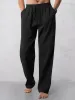 Casual Straight-Leg Cotton Linen Pants sold by Coofandy